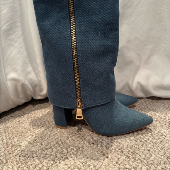 Blue Denim Women's Boots - Picture 2 of 4
